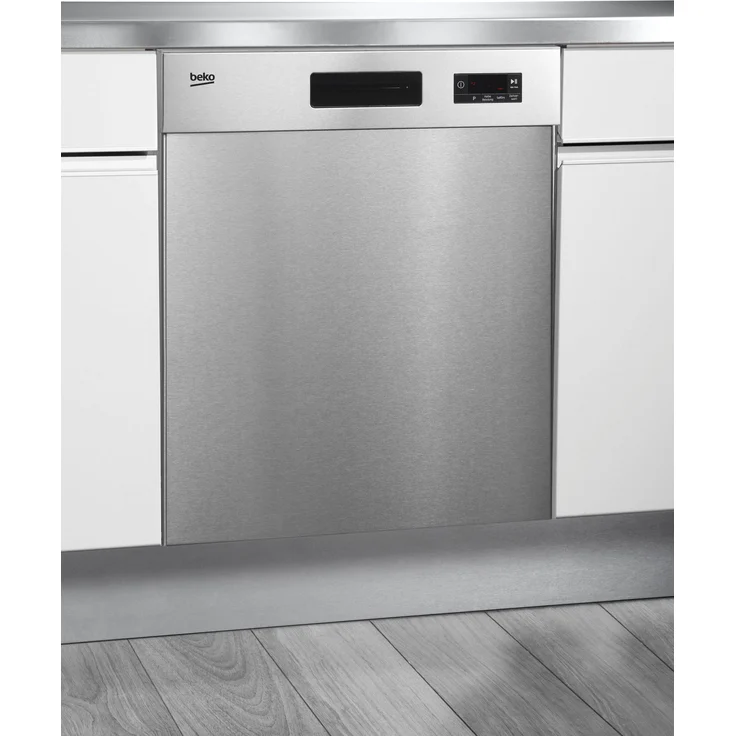 BEKO Unterbaugeschirrspüler BDUN15O30X, Edelstahl Fingerprint Free, 14 Maßgedecke, Energieeffizienzklasse D, 5 Programme, Halbe Beladung, SelfDry
