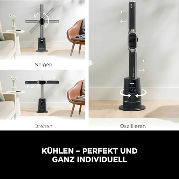 Shark TurboBlade Cool + Heat Ventilator, 2-in-1 Heizlüfter und Ventilator mit Fernbedienung, Schwarz, TH200EU – Bild 3