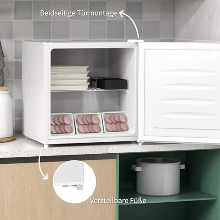 HOMCOM Mini-Gefrierschrank 35 L, 5-stufige Temperaturregelung, 41 dB, weiß – Bild 5