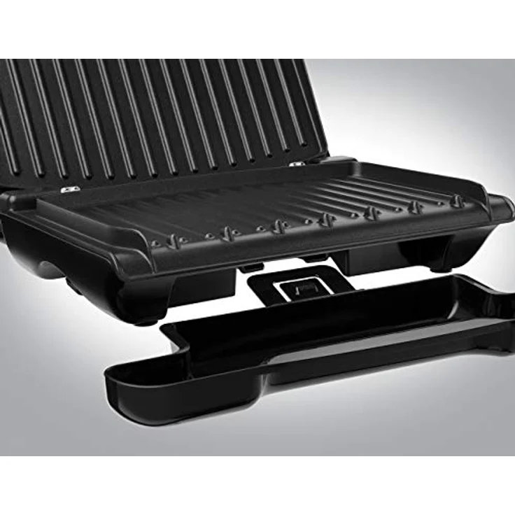 George Foreman 25030-56 Fitnessgrill Steel Compact, Kontaktgrill, Panini- und Sandwichgrill, 24 x 17 cm große Grillfläche für bis zu 3 Portionen, rot – Bild 4