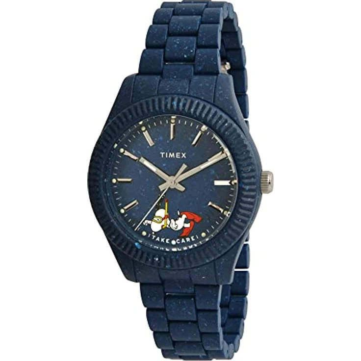 Timex Peanuts Herren-Armbanduhr TW2V53300, 41 mm, blaues Armband, blaues Zifferblatt, wasserfest bis 30 m – Bild 2
