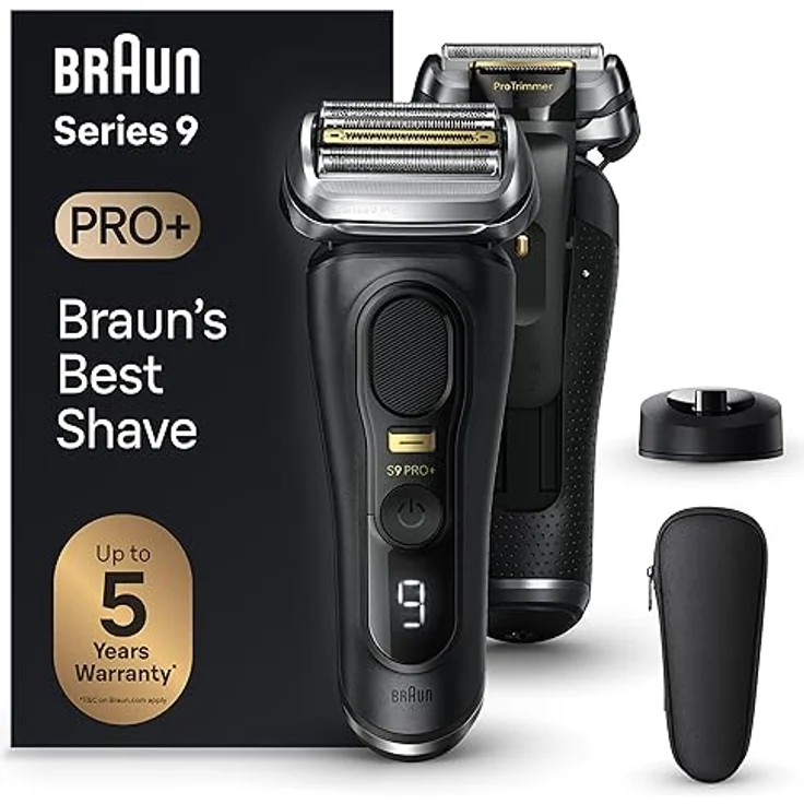 Braun Series 9 Pro+ Elektrorasierer, Ladestation, Wet & Dry, 9510s, Schwarz – Bild 1