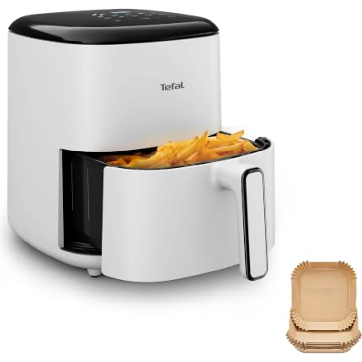 Tefal Heißluftfritteuse Easy Fry Pop, 5 L, 1 kg, 10 automatische Programme, inkl. 35 Backpapierblätter, farbenfroh – Bild 1
