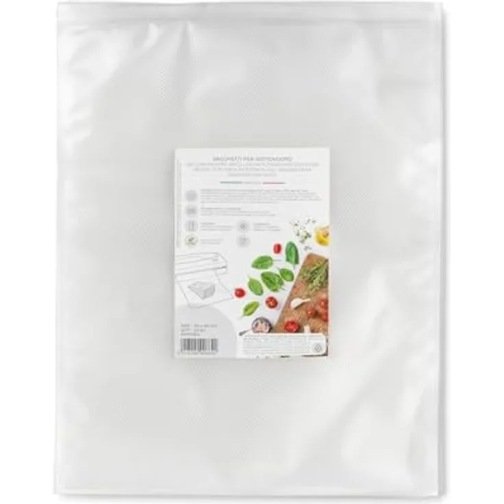 Magic Vac Vakuumbeutel 30x40 cm, 50 Stück, für Gefrierschrank, Kühlschrank, Mikrowelle, Made in Italy, BPA-frei, kochfest bis 100°C