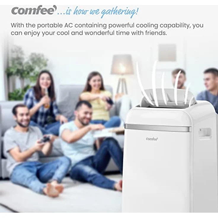 Comfee Mobiles Klimagerät Pro, 3-in-1 Klimaanlage mit Abluftschlauch, 10.000 BTU, umweltfreundliches Kältemittel R290, EEK A+, für Räume bis 80 m³ – Bild 3