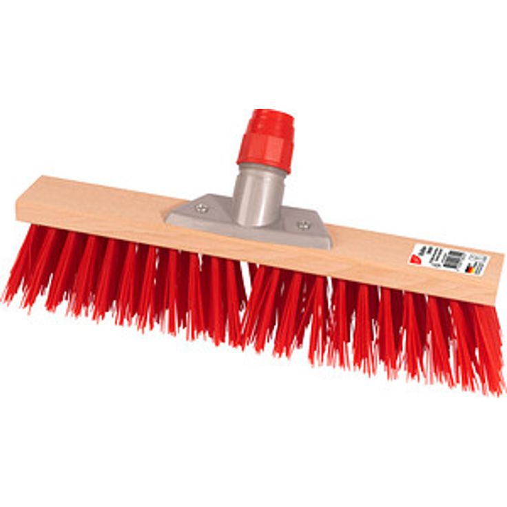 GUT&GÜNSTIG Besenkopf rot Holz, für Bodenreinigung, robustes Material