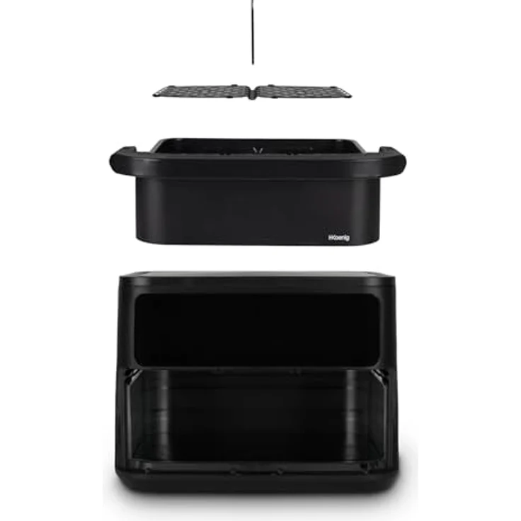 H.Koenig Airfryer FRY960-10L, XXL Fritteuse ohne Öl mit 10L Kapazität (5L+5L), 8 Kochprogrammen, Touchscreen, 80-200°C, 60min Timer, spülmaschinengeeigneten Rosten – Bild 5
