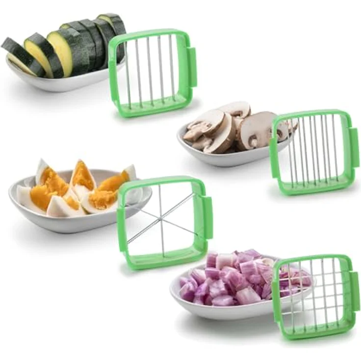 GENIUS Nicer Dicer Quick 5-tlg. Schneide-Set Gemüseschneider 34117 Grün – Bild 2