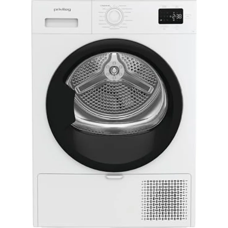 Privileg PD 7D WMB Trockner, 7 kg Fassungsvermögen, Knitterschutz, 15 Trockenprogramme, Auffrisch- und Jeans-Programm