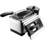 elta Edelstahl Fritteuse 3 Liter 2000W Elektro 800g Pommes frittieren, Temperaturkontrolle, verzinkter Frittierkorb, einstellbare Temperaturregelung