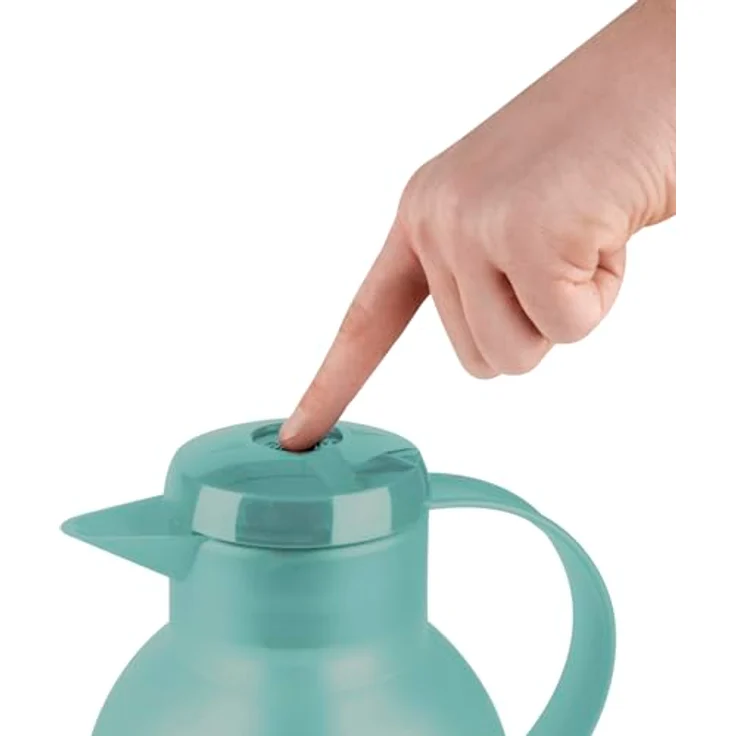 Emsa N4012100 Samba Isolierkanne (1,5 Liter, Quick Press Verschluss, 12h heiß und 24h kalt) Transluzent-Dunkelgrün – Bild 7