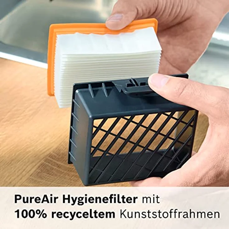 Bosch Staubsauger mit Beutel Serie 2 BGDS2CHAMP, Bodenstaubsauger, nachhaltig, aus Recyclingmaterial, Hygiene-Filter, 10 Jahre Motorgarantie, kompakt, leistungsstark, Made in Germany, 600 W, schwarz – Bild 5