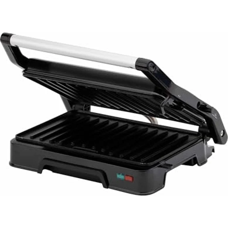 JATA JEGR1124 Elektrogrill, 1000 W mit geriffelten antihaftbeschichteten Platten, 23 x 14,5 cm, Kippdeckel und 180° Öffnung – Bild 4