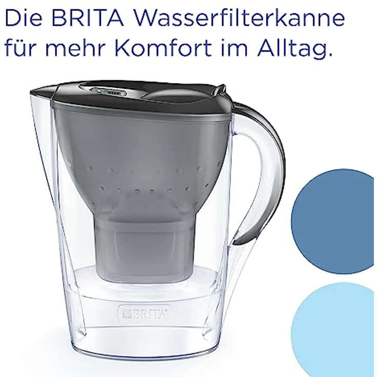 BRITA Wasserfilter-Kanne Marella graphit (2,4l) inkl. 1x MAXTRA PRO All-in-1 Kartusche – Filter zur Reduzierung von Kalk, Chlor, Blei, Kupfer & geschmacksstörenden Stoffen im Wasser – Bild 2