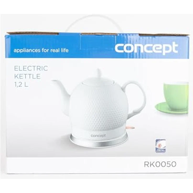 CONPT Hausgeräte Concept Golf RK0050 Elektrischer Wasserkocher Drahtlose Keramik Krug 3D-Golfball-Design 1.2L 1000 W, Ceramic, 1.2 liters – Bild 6