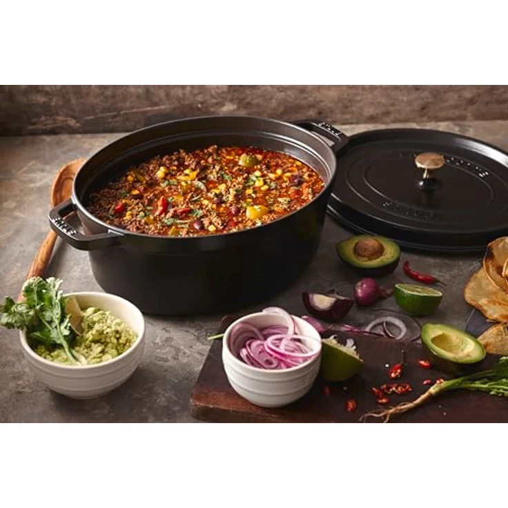STAUB Gusseisen Bräter- Cocotte, oval 33 cm, 6,7 L, schwarz – Bild 6