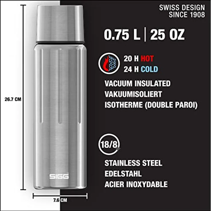 SIGG Gemstone IBT Thermo Trinkflasche (0.75 L), schadstofffreie und isolierte Trinkflasche, auslaufsichere Thermo-Flasche aus Edelstahl – Bild 2