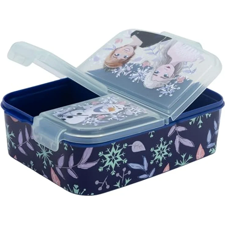 Stor Lunchbox Disney Frozen, Kinder Brotdose mit 3 Fächern, robust und leicht zu öffnen, für Schule und Ausflüge – Bild 3
