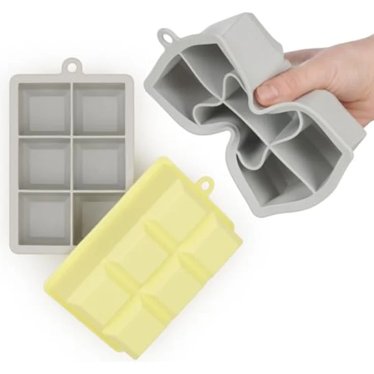 Blumtal Eiswürfelformen Silikon 2x24er, BPA-freie Eiswürfelform für 2,6 cm große Eiswürfel, Ultimate Grey und Yellow – Bild 5