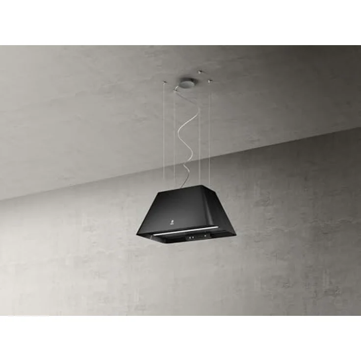 ELICA Deckenhaube IKONA LIGHT BL/F/60, Inselhaube in Schwarz mit LED-Beleuchtung und 610 m³/h Intensivleistung – Bild 2
