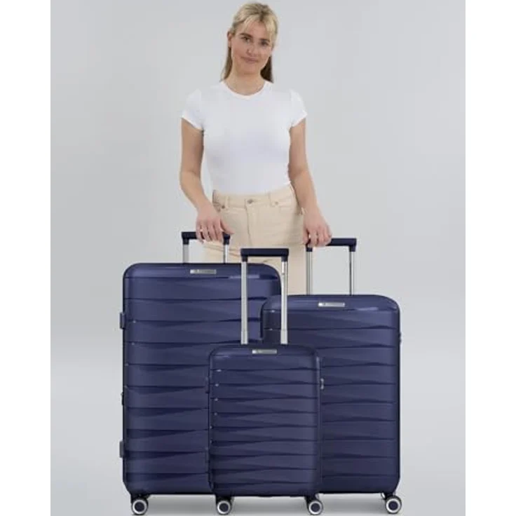 Franky Trolleyset London, 4 Rollen, (3-teilig, 3 tlg), Polycarbonat, Schwarz – Bild 7