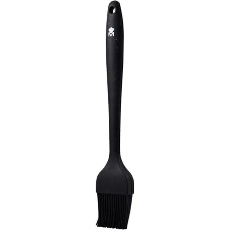 MasterPRO Foodies Set von 4 schwarzen Küchenutensilien, Silikon und Edelstahl, Pinsel 26 cm, Spatel 28 cm, Lebensmittelklemme 18 cm – Bild 4