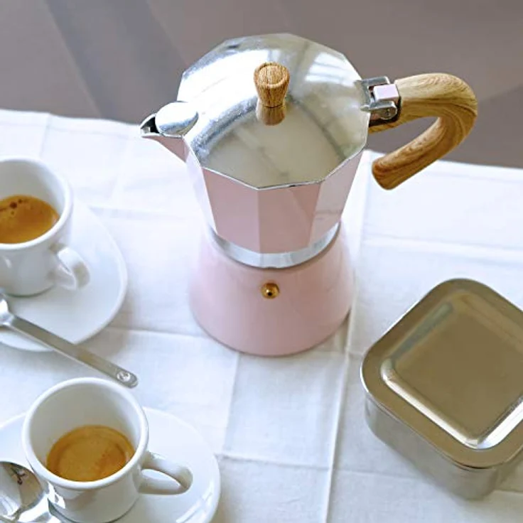 Gnali & Zani VEZ003-IND-PINK Venezia - Esspressokocher, rosa, 3 Tassen Espressokocher, Aluminium – Bild 6
