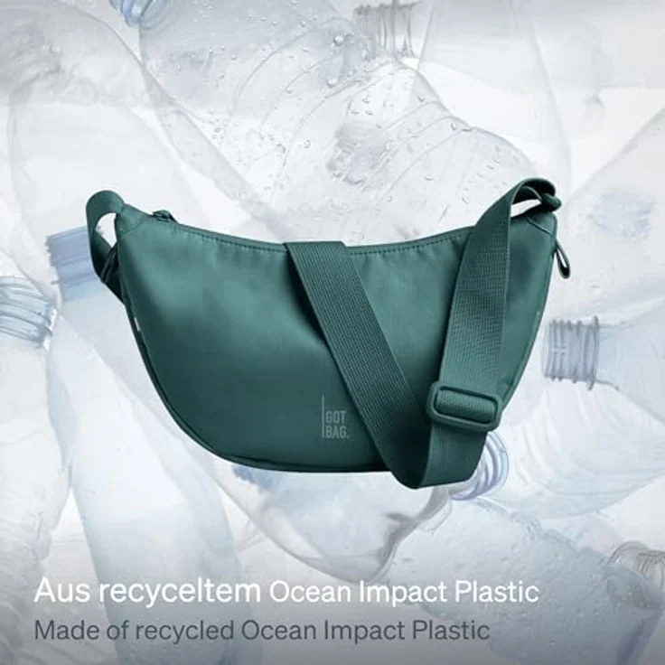 Got Bag Moon Bag Umhängetasche, 32 cm x 9 cm x 18 cm aus 100% Polyester, grün – Bild 2