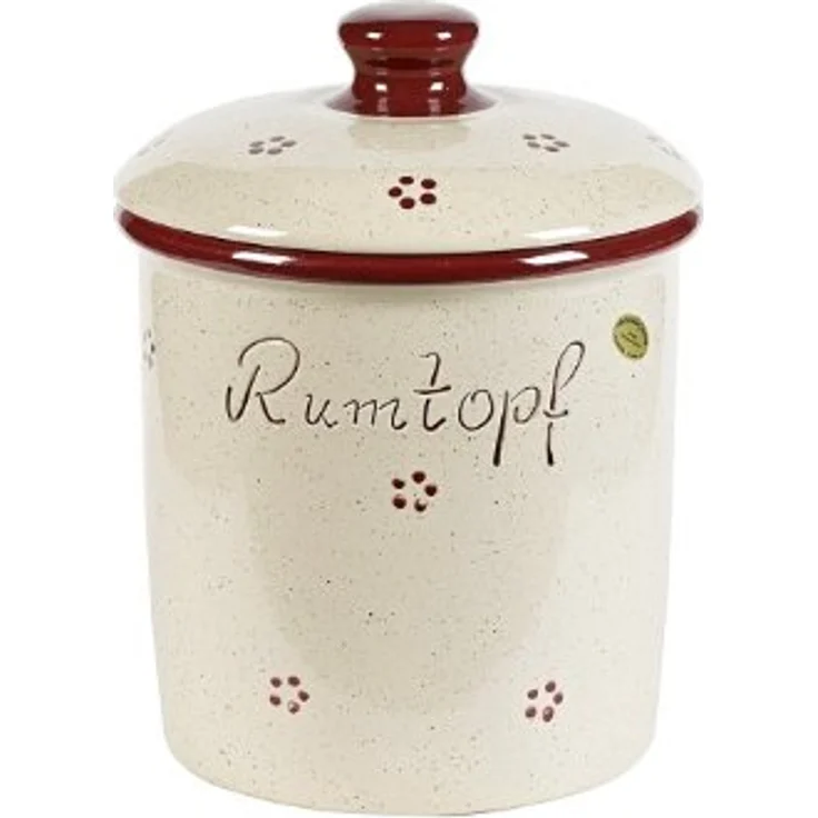 Nik. Schmitt & Sohn Rumtopf 'Rubin', handbemalt aus Steingut, 3 l, weiß/rot, nicht spülmaschinengeeignet – Bild 2