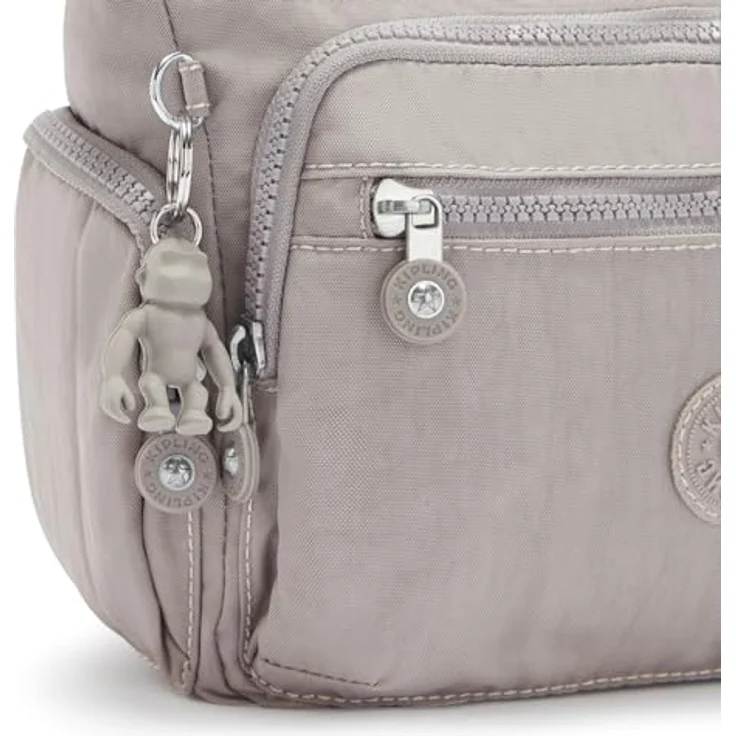 Kipling Basic Gabbie S, Umhängetasche 29 cm, mit großen Hauptfach und Reißverschlusstaschen, grau – Bild 6