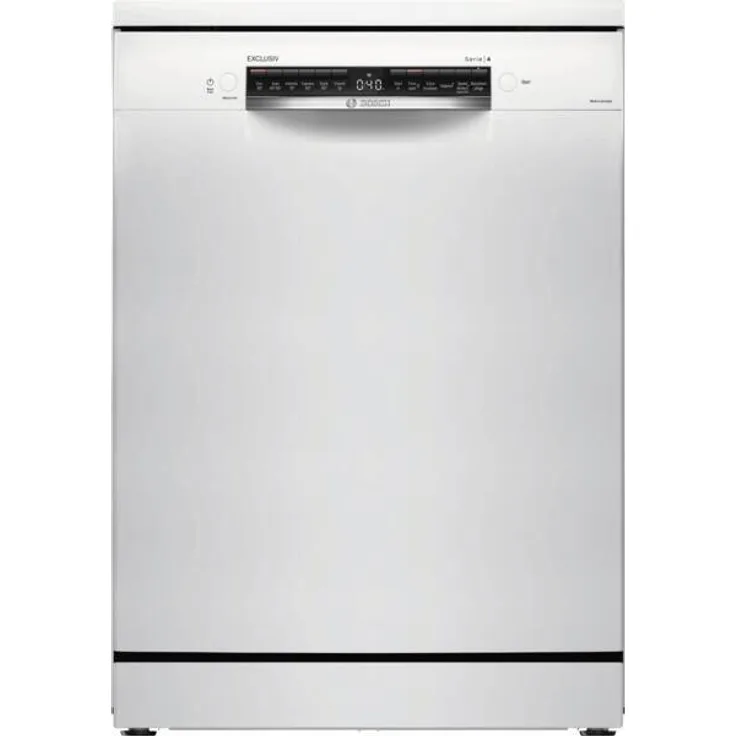Bosch Geschirrspüler SMS4EBW02D, freistehend mit Reiniger Automatik, Aqua Sensor und EcoSilence Drive Motor, weiß