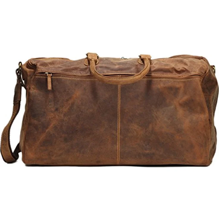 Greenburry Vintage Reisetasche, 100% Leder, 42 cm x 23 cm x 38 cm, braun – Bild 3