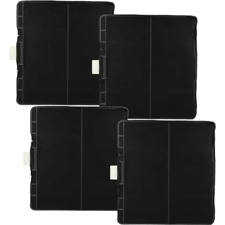 vhbw 4x Aktivkohlefilter für Siemens LZ53251/01, LU53650/01, LZ53250/01, 23,3 x 21,5 x 2,2 cm, schwarz/weiß – Bild 1