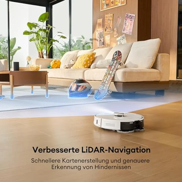 Ultenic T10 Pro Saugroboter mit Wischfunktion, 4000 Pa Staubsauger mit Absaugstation und UV Licht, LiDAR Navigation, Laufzeit 220 Min, APP/Alexa Kontrolle, Teppiche und Tierhaare – Bild 4