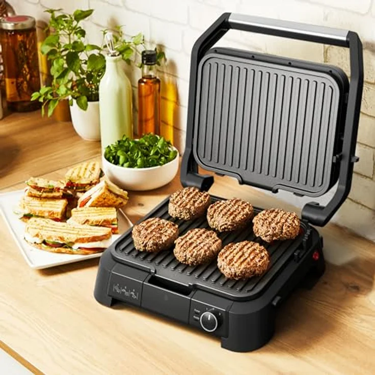Tefal SuperGrill 3in1 Kontaktgrill, BBQ-Funktion, Ofenposition mit 3 Höhen, 600 cm² Grillfläche, regelbarer Thermostat, 3 Temperaturstufen, 2000 Watt, Schwarz/Silber – Bild 5
