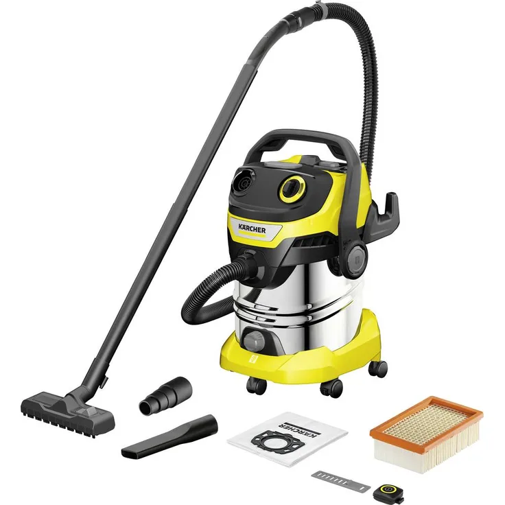 Kärcher Home & Garden WD 5 Control S 25/5/22, 1200W Nass-/Trockensauger mit 25l Edelstahlbehälter und halbautomatischer Filterreinigung, Bluetooth Fernbedienung