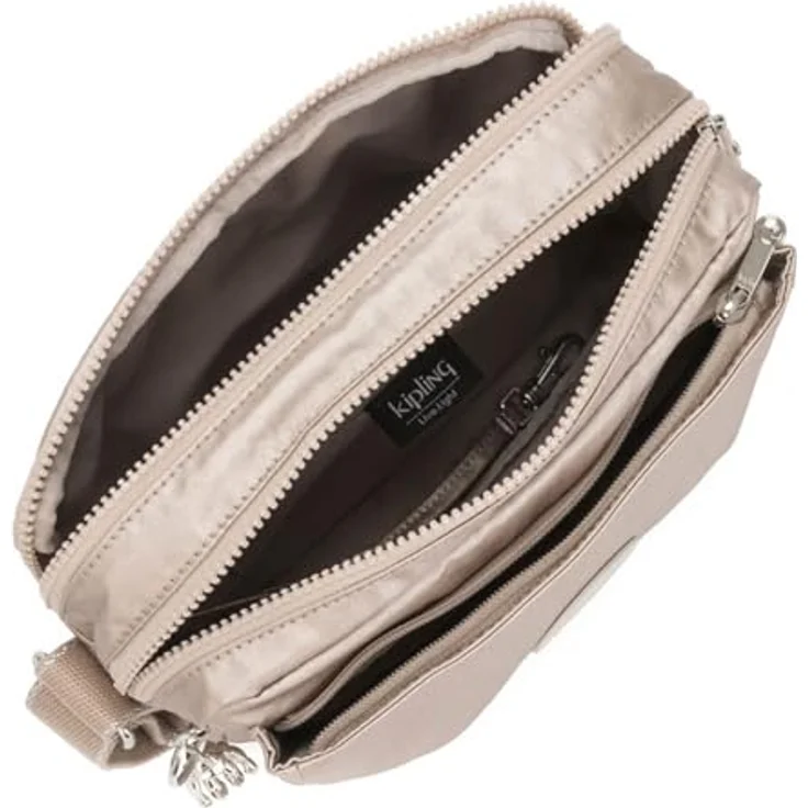 Kipling Classics Abanu M, Umhängetasche 24 cm aus robustem Material, verstellbarer Schultergurt, Silber – Bild 6