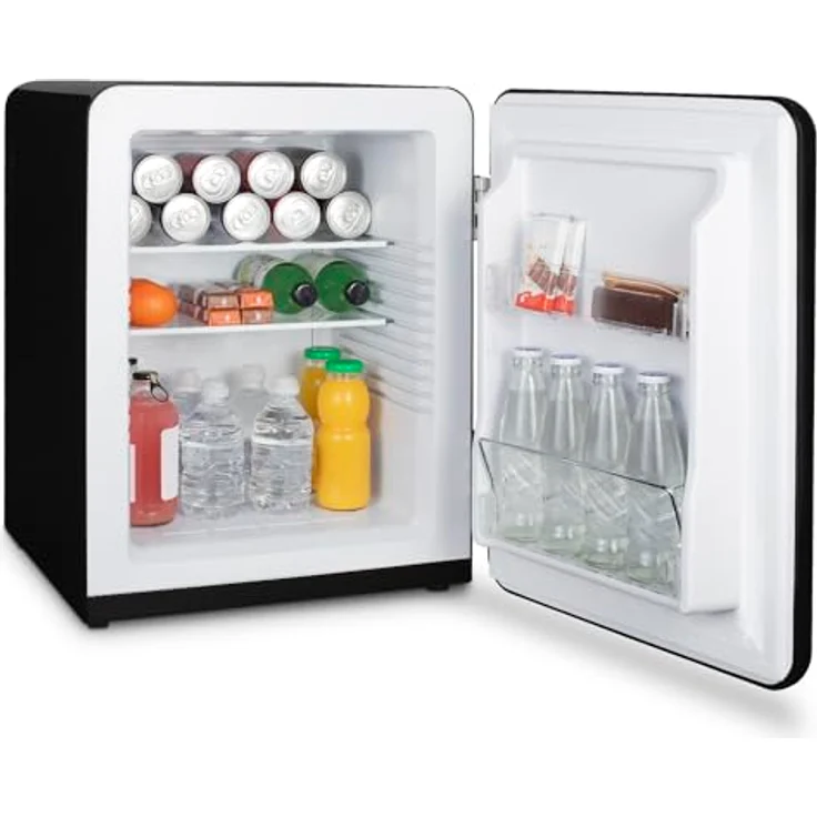 H.Koenig Mini-Bar Vintage 31L TOAD9, Kompakter Mini-Kühlschrank fürs Zimmer, Vintage-Design, einstellbare Temperatur 6°-15°C, 24 dB, Schwarz – Bild 5