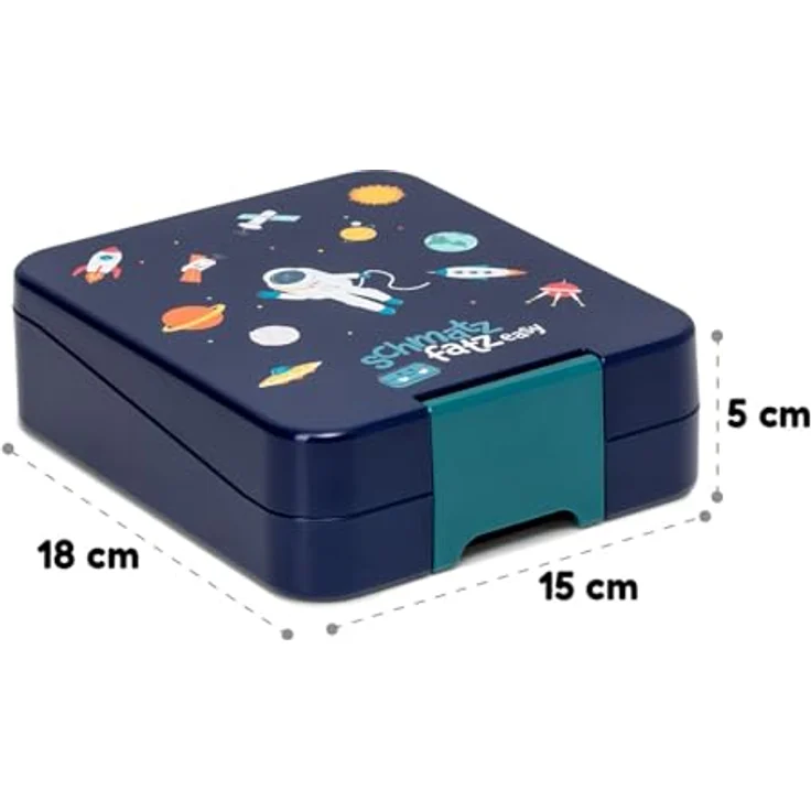 Klarstein schmatzfatz easy Snackbox 4 Fächer, luftdicht und spülmaschinengeeignet, 18 x 15 x 5 cm – Bild 2