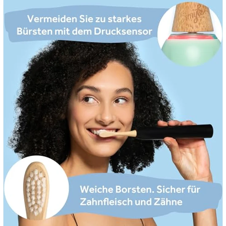 Smyle Schallzahnbürste mit Sensor, 3 Monate Akkulaufzeit, Intelligenter Timer, 5 Putzmodi, Wasserdicht, Mintgrün – Bild 5