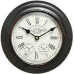 Ambiente Haus Wanduhr, nostalgische Wanduhr aus Metall, 20 cm, Quarz Uhrwerk, dunkler Stil