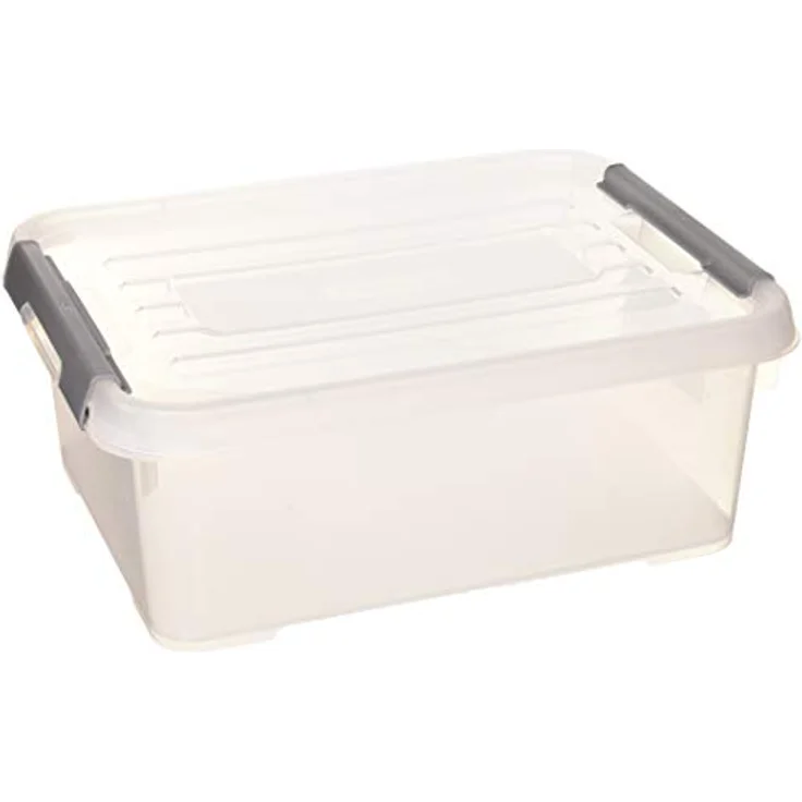 Allibert Aufbewahrungsbox "Praktische, Plus" mit Deckel 12l in transparent/silber, 40 x 29 x 15 cm – Bild 1