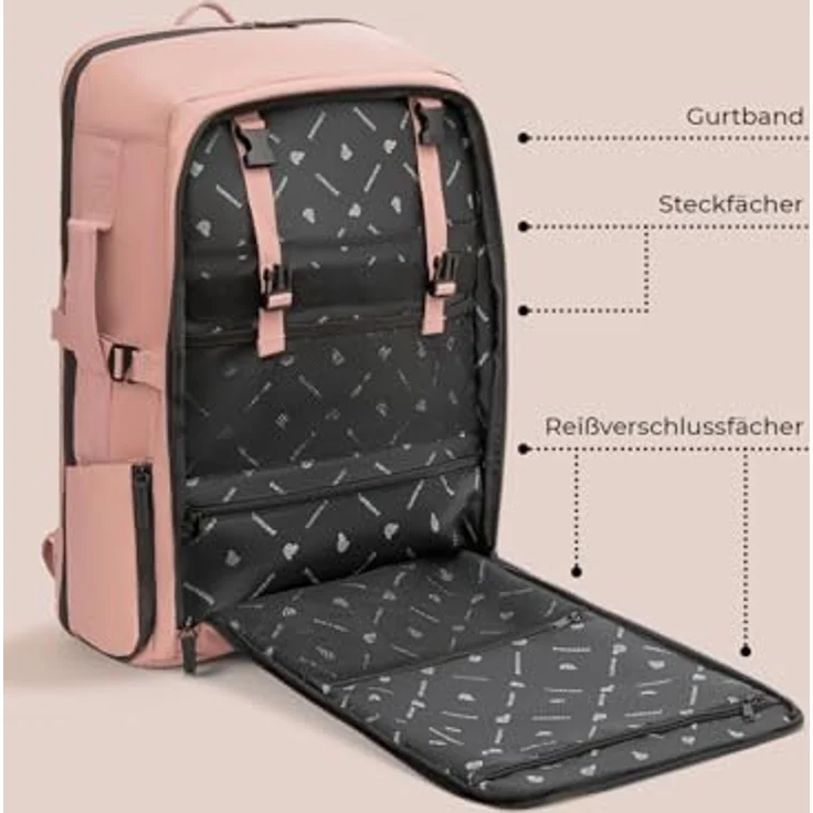 Pactastic Urban Collection Rucksack 55 cm rose – Bild 5