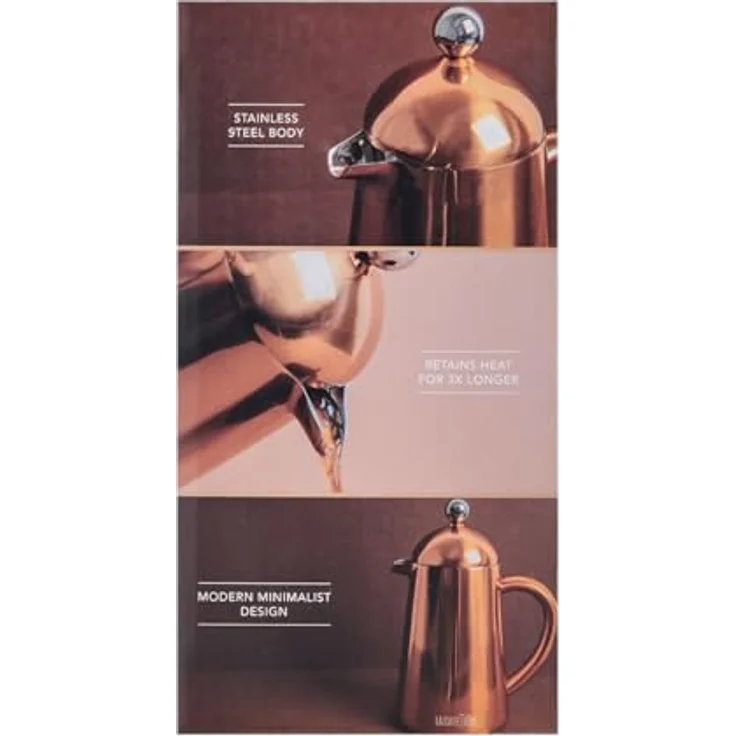 La Cafetière Havana, isolierte Kaffeemaschine für 3 Tassen, Kupferfinish, inklusive Ersatzfilter – Bild 3