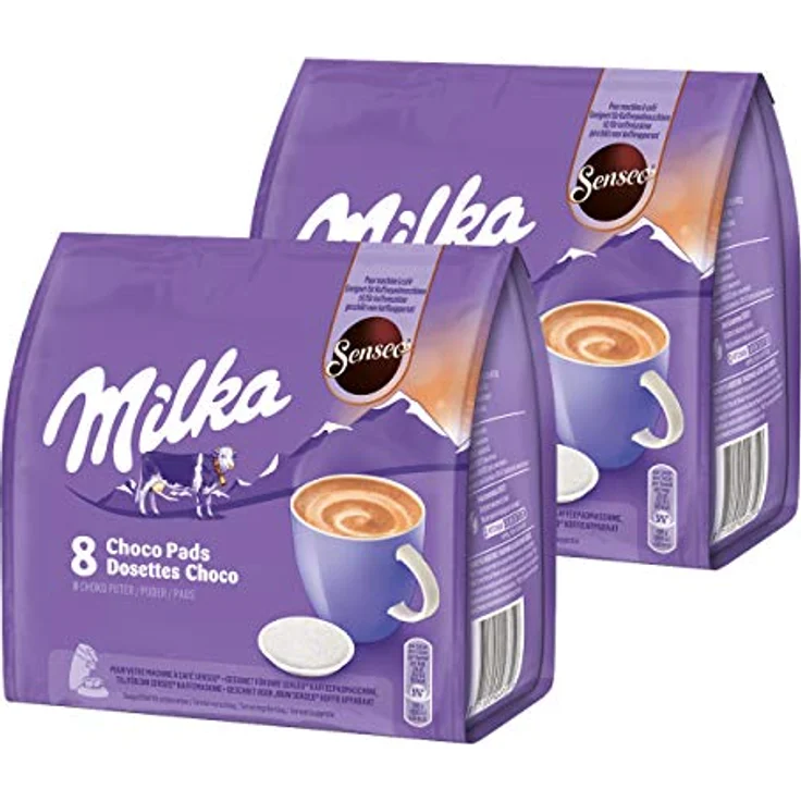 Senseo Milka Choco Pads 2er Set, Schokoladengetränk, Kakaogetränk, Kaffeepads, 2 x 8 Pads - Portionen – Bild 2
