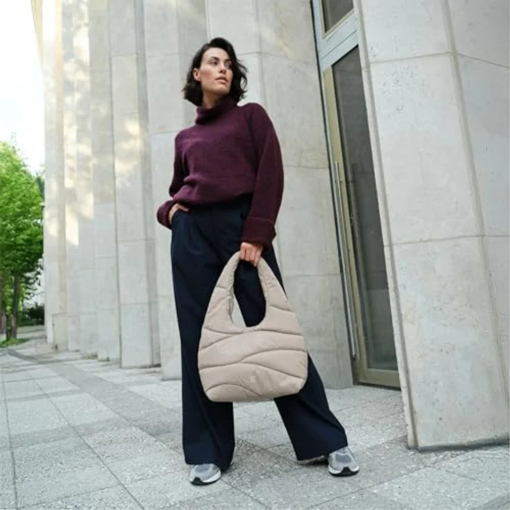 Got Bag Wavy Puffer Shopper Tasche, 40 cm, beige, 100% Nylon – Bild 2