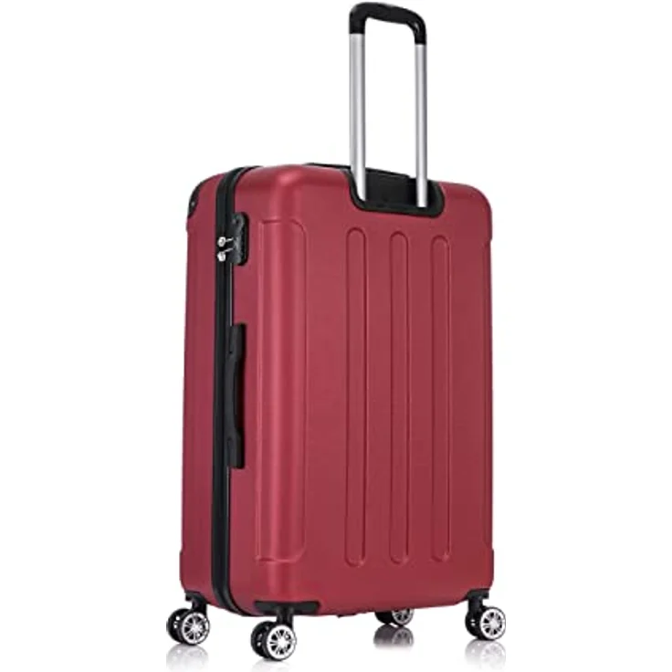 Flexot Flex-2045 Koffer (XL, Rubin Rot) Zwillingsrollen Reisekoffer Trolley Hartschale – Bild 2