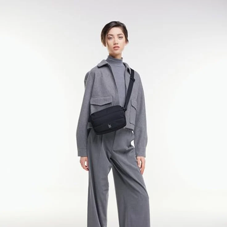 Got Bag Puffer Crossbody Bag BA0251MO-100, Umhängetasche aus recycelten Materialien, schwarz, 2,4l, wasserabweisend – Bild 3