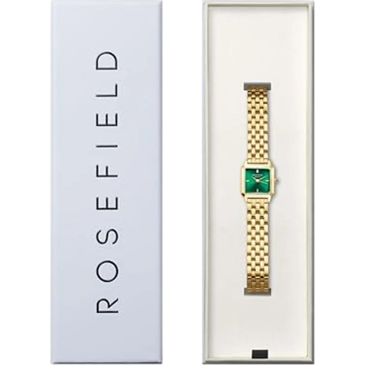 ROSEFIELD Quarzuhr Boxelle, goldfarben mit grünem Sunray-Zifferblatt, elegantes Design, wasserdicht bis 3 bar – Bild 5