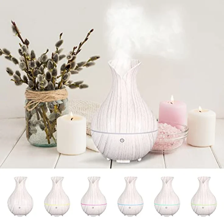 Sixtol Aroma difuzer Bloom bílé devo 200ml - Design Aroma Diffuser Weiss Holz zur Luftbefeuchtung – Bild 5